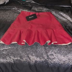 Beautiful Red Faux Leather Skirt